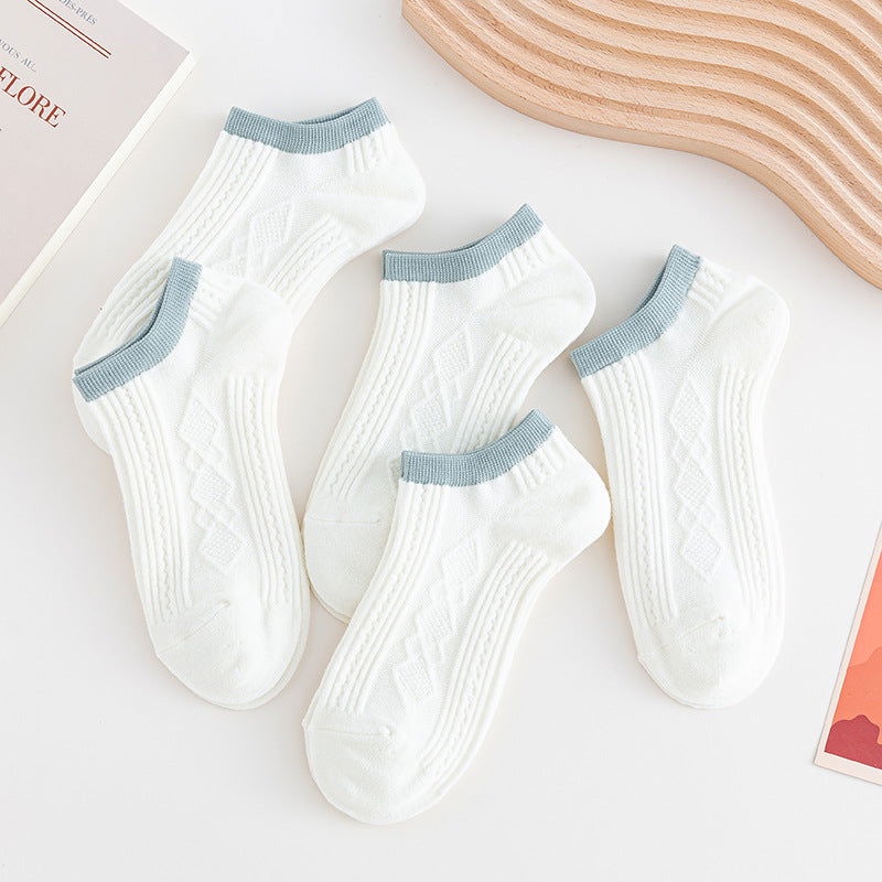 5 Pairs Japanese stripes Ankle Socks - SocksLtd