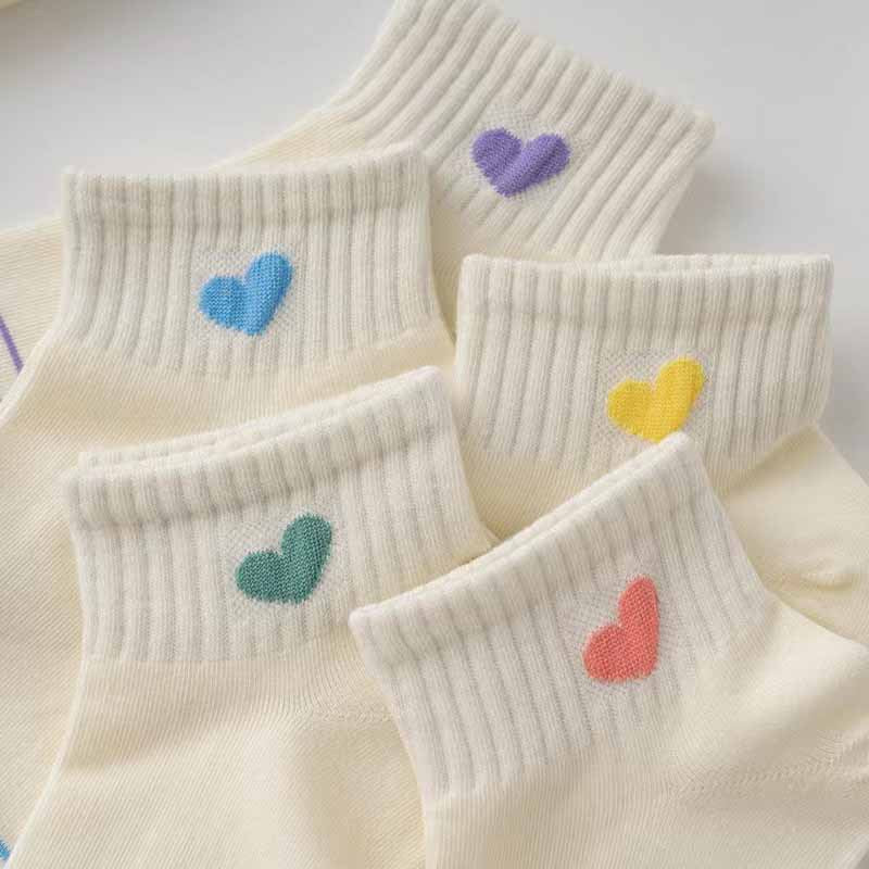 5 Pairs Love stripe Casual Ankle Socks - SocksLtd