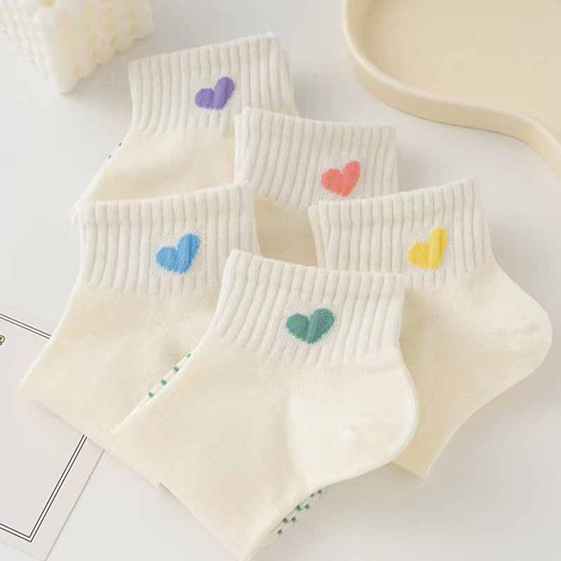 5 Pairs Love stripe Casual Ankle Socks - SocksLtd