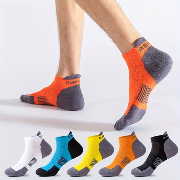 5 Pairs Men Knitted Anti Odor Sweat Absorption Ankle Socks - socksltd