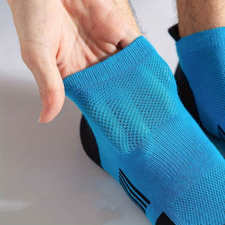 5 Pairs Men Knitted Anti Odor Sweat Absorption Ankle Socks - socksltd