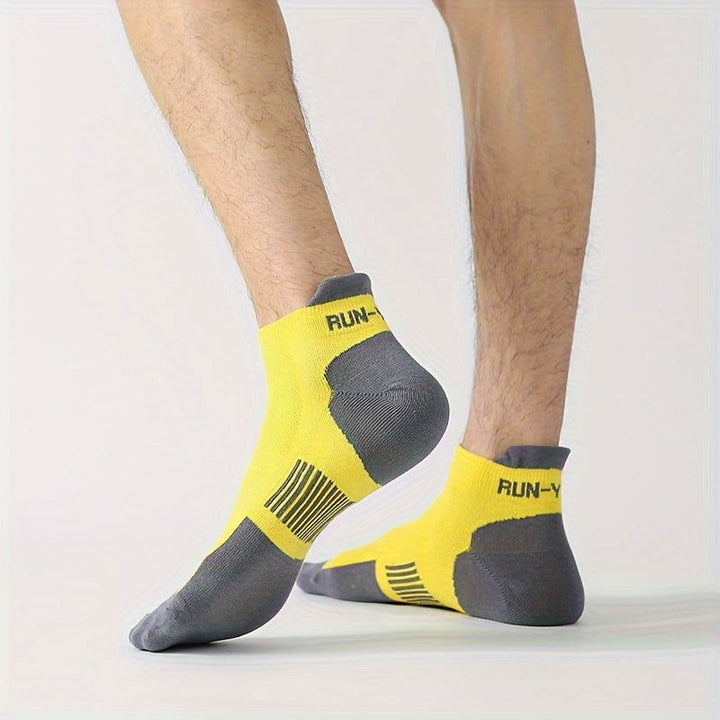5 Pairs Men Knitted Anti Odor Sweat Absorption Ankle Socks - socksltd