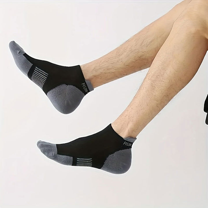 5 Pairs Men Knitted Anti Odor Sweat Absorption Ankle Socks - socksltd
