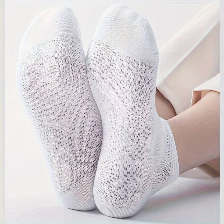 5 Pairs Men Mesh Breathable Anti odor Dress Ankle Socks - socksltd