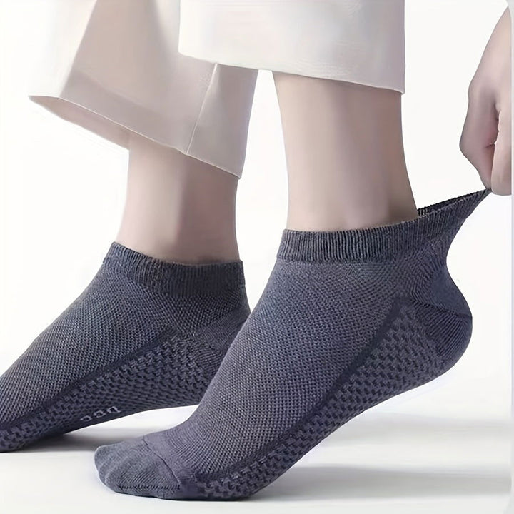 5 Pairs Men Mesh Breathable Anti odor Dress Ankle Socks - socksltd