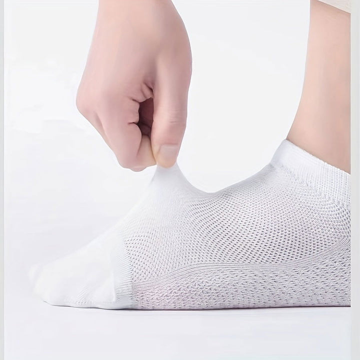 5 Pairs Men Mesh Breathable Anti odor Dress Ankle Socks - socksltd