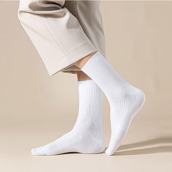 5 Pairs Men Minimalis Various Featuring Dress Crew Socks - socksltd