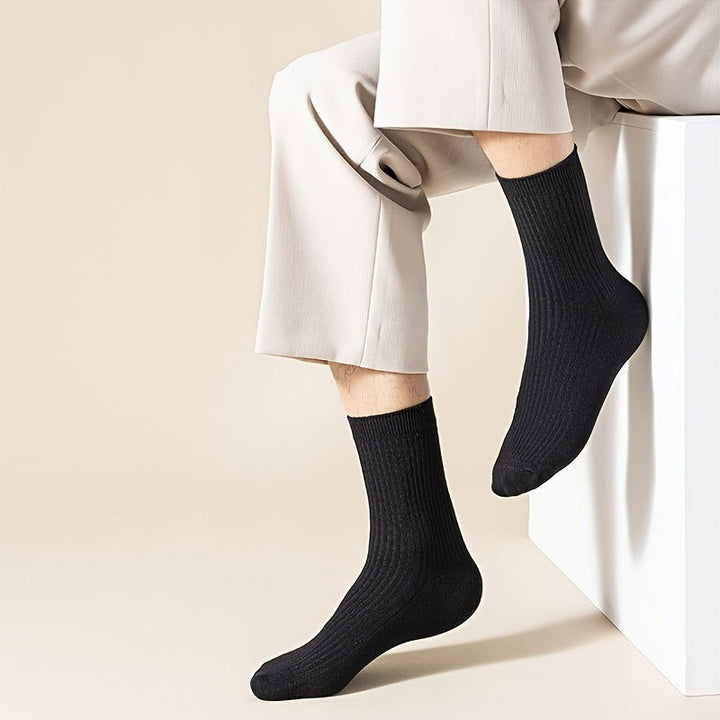 5 Pairs Men Minimalis Various Featuring Dress Crew Socks - socksltd