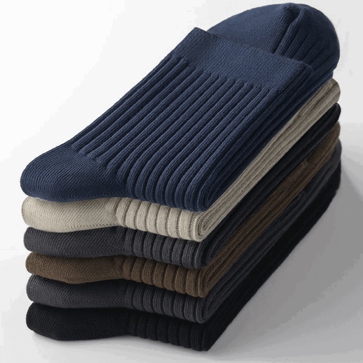 5 Pairs Men absorption Versatile vertical Dress Crew Socks - socksltd