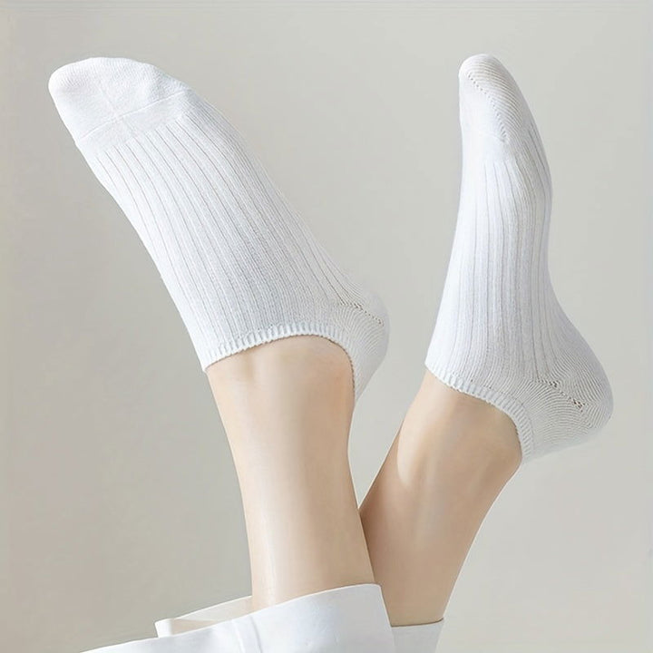 5 Pairs Simple Boat Breathable No Show Socks - SocksLtd