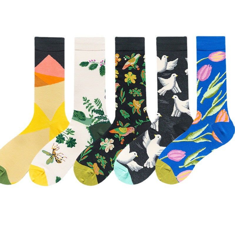 5 Pairs Street trend Crew Socks - SocksLtd