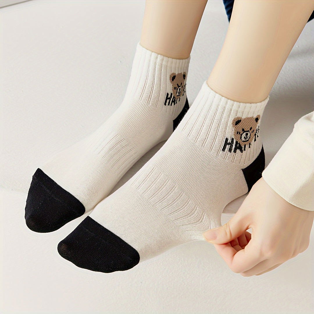 5 Pairs Striped Comfy Breathable Ankle Socks - SocksLtd