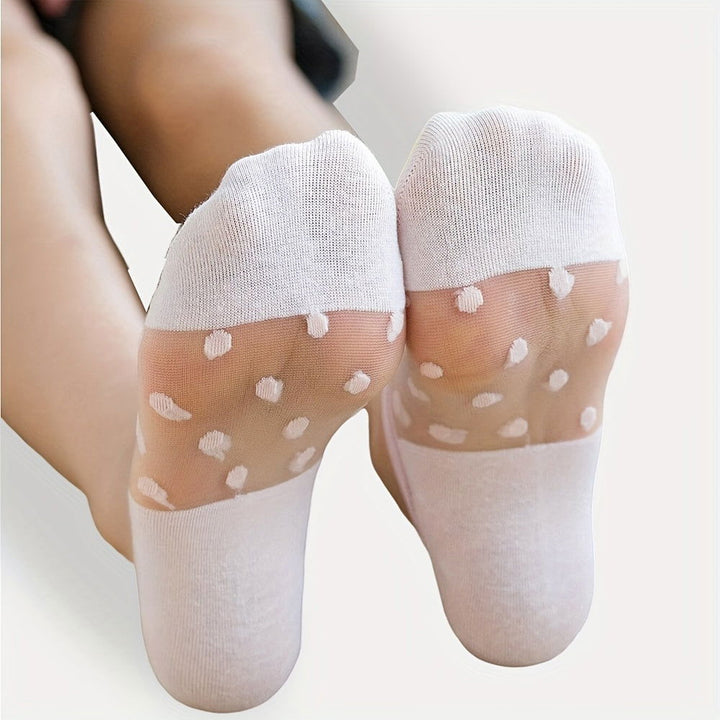 5 Pairs Swiss Dot Invisible Comfy No show socks - SocksLtd