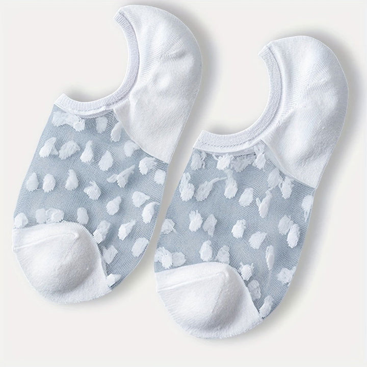 5 Pairs Swiss Dot Invisible Comfy No show socks - SocksLtd