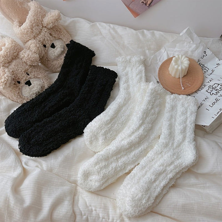 5 Pairs  Fuzzy Comfy Thermal Home Floor Crew Socks - SocksLtd