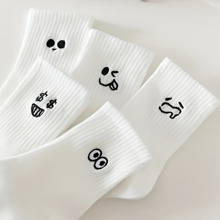 5 Pairs  Japanese Cartoon Mid Calf Crew Socks - SocksLtd