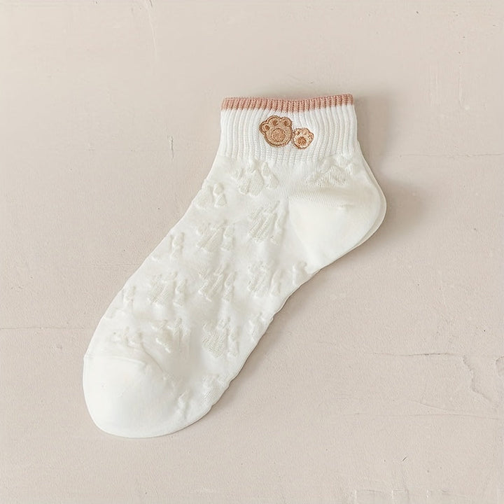 5 Pairs  Thin  Trendy Versatile Cute Ankle Socks - SocksLtd