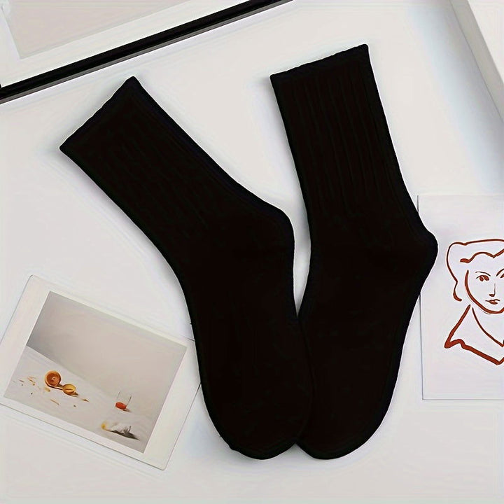 6 Pairs Assorted Khaki Tones Absorbent Crew Socks - SocksLtd