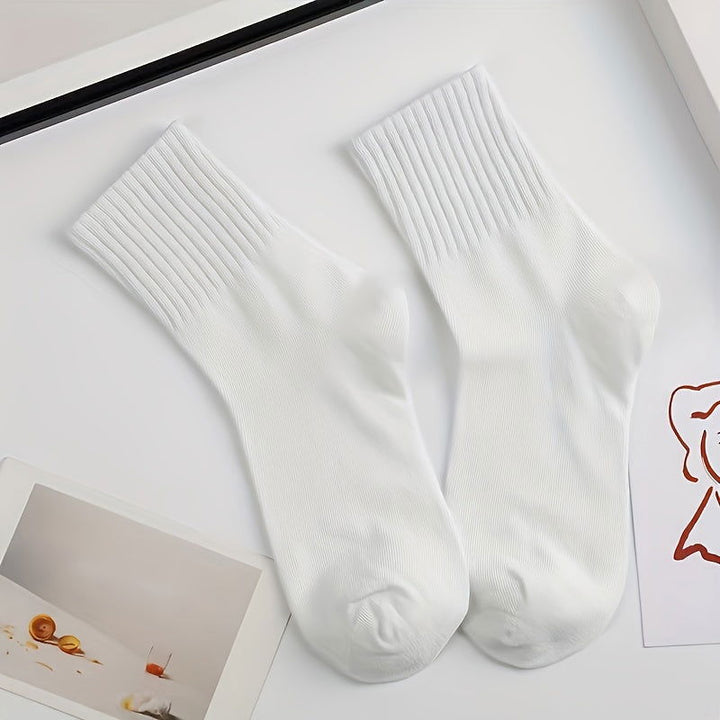 6 Pairs Assorted Khaki Tones Absorbent Crew Socks - SocksLtd