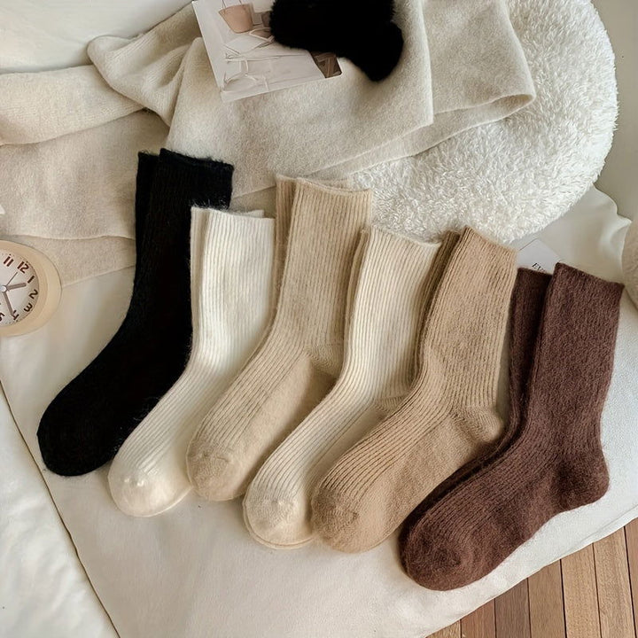 6 Pairs Cozy Fleece Lined Warm Thermal Winter Floor Socks - SocksLtd