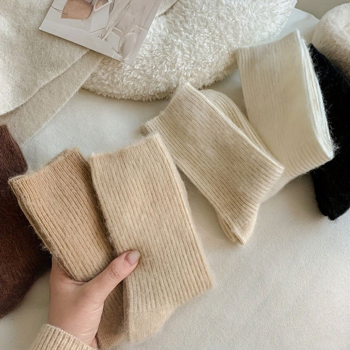 6 Pairs Cozy Fleece Lined Warm Thermal Winter Floor Socks - SocksLtd