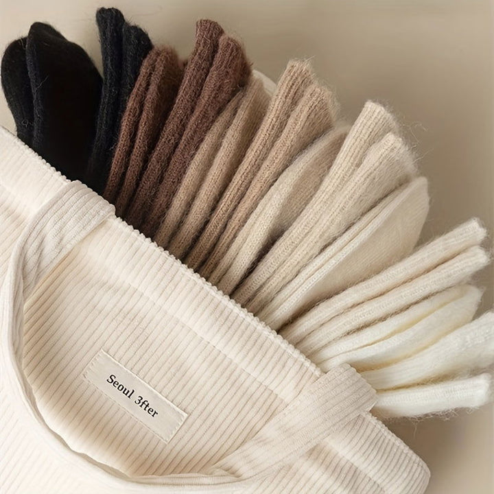 6 Pairs Cozy Fleece Lined Warm Thermal Winter Floor Socks - SocksLtd
