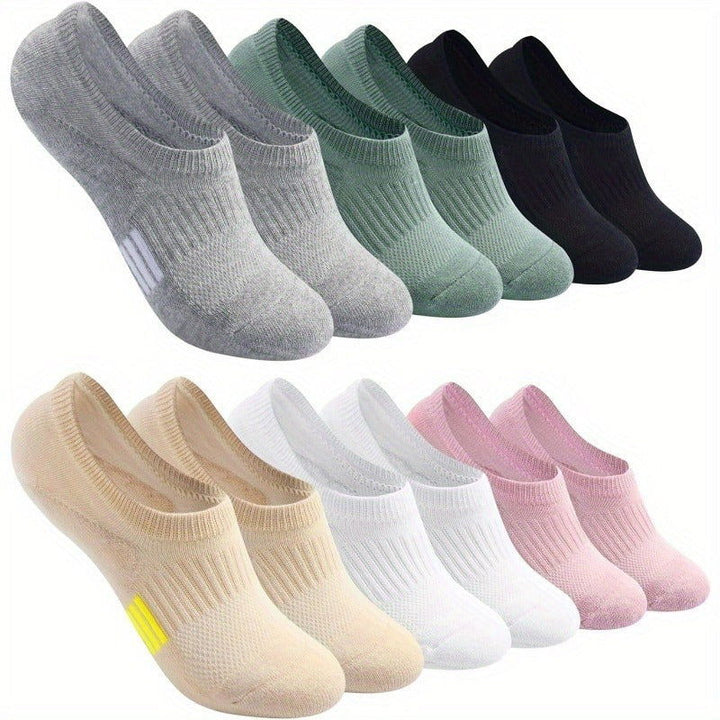 6 Pairs Men Cushioned Athletic Hidden Liner Ankle Socks - socksltd