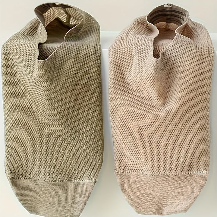 6 Pairs Men Mesh Skin Friendly Towel Bottom No show socks - socksltd