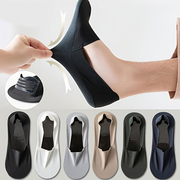 6 Pairs Men Moisture  Thin Anti Slip No show socks - socksltd