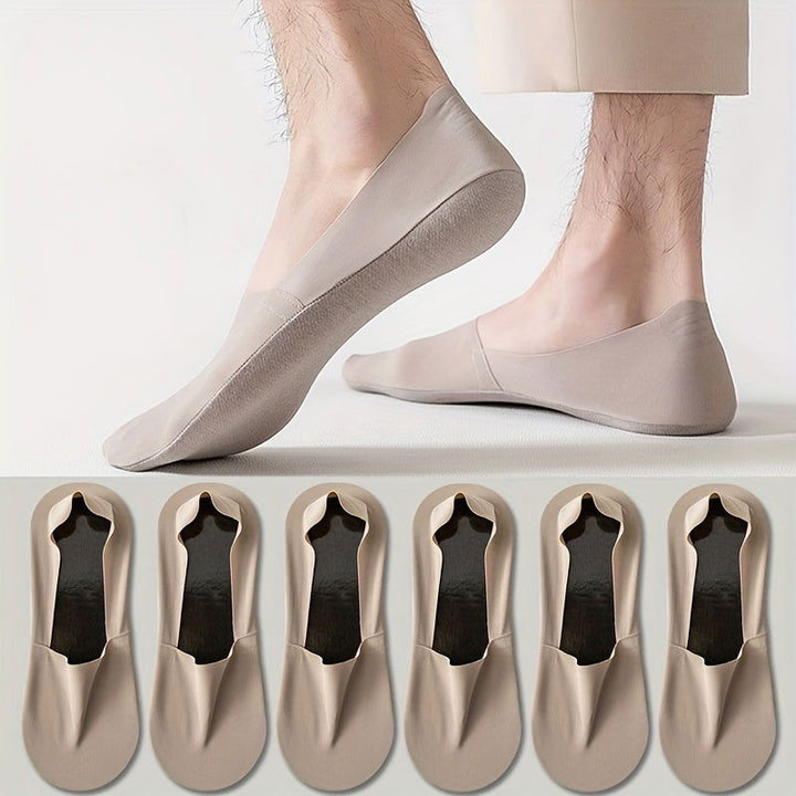 6 Pairs Men Moisture  Thin Anti Slip No show socks - socksltd