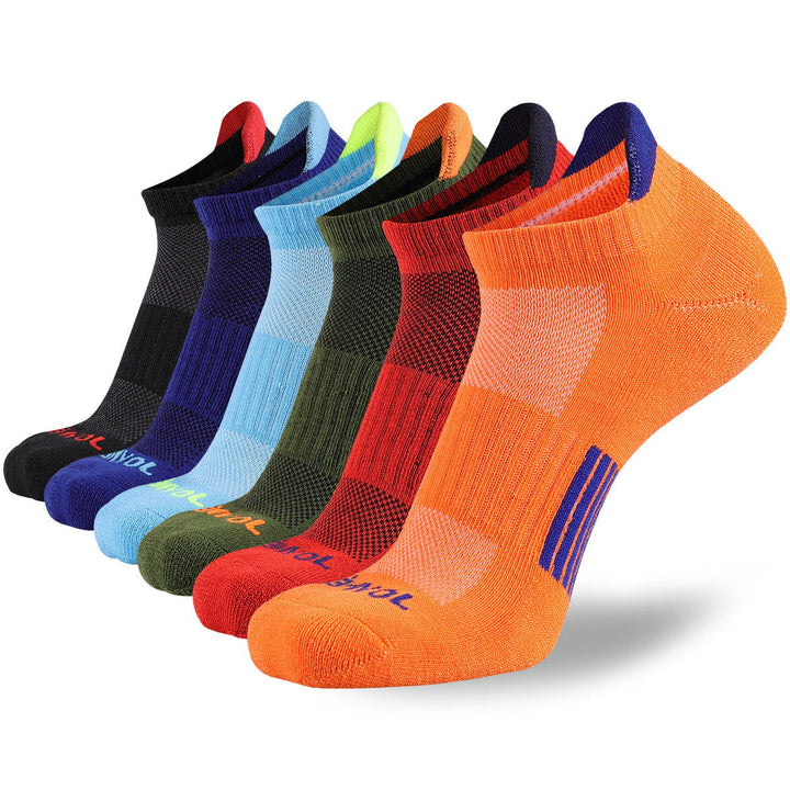 6 Pairs Men Sports Available Various Colors Ankle Socks - socksltd