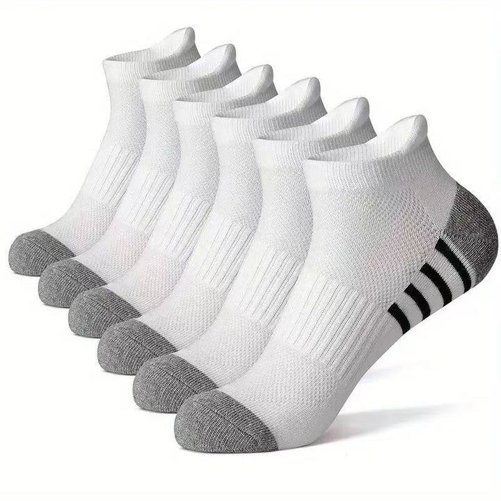 6 Pairs Men Sports Available Various Colors Ankle Socks - socksltd