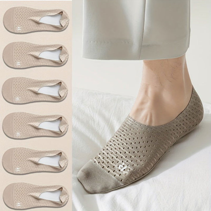 6 Pairs Men  Mesh Ventilation Holes Dress No show socks - socksltd