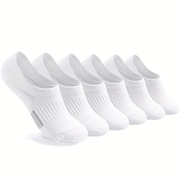 6 Pairs Simple Comfy Breathable Resistant No show socks - socksltd