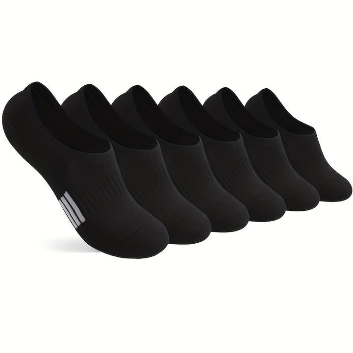 6 Pairs Simple Comfy Breathable Resistant No show socks - socksltd
