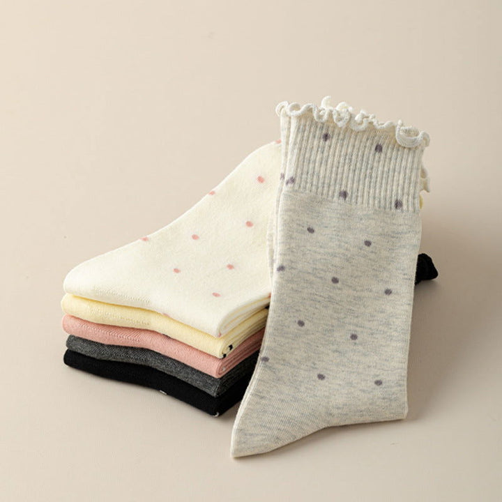 6 Pairs Versatile wave point Casual Crew Socks - SocksLtd