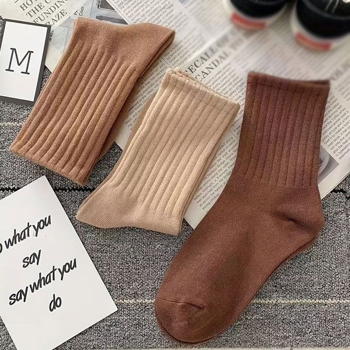 6 Pairs  Mid Calf  Breathable  Spandex Blend Crew Socks - SocksLtd