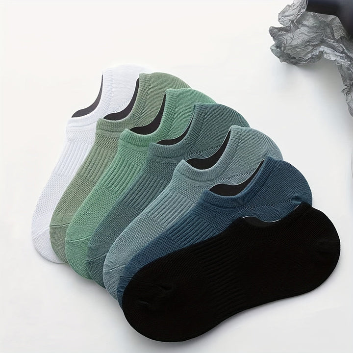 7 Pairs Men Breathable Mesh Ankle Socks - socksltd