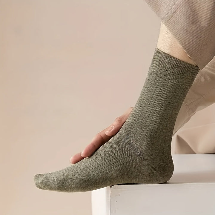 7 Pairs Men Dress Sweat Absorbent Crew Socks - socksltd