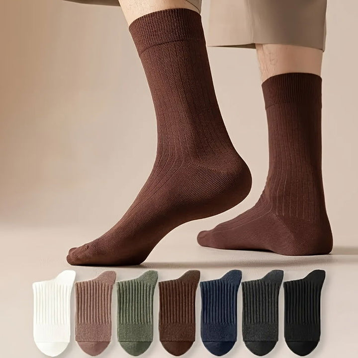 7 Pairs Men Dress Sweat Absorbent Crew Socks - socksltd