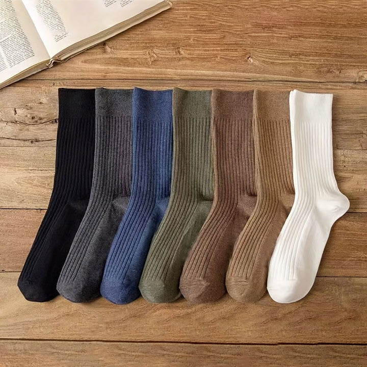 7 Pairs Men Dress Sweat Absorbent Crew Socks - socksltd