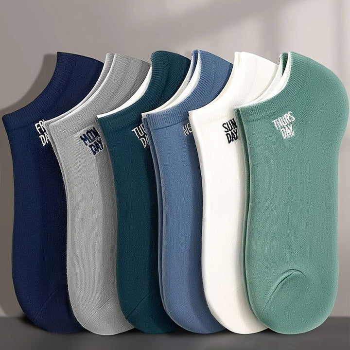 7 Pairs Men Invisible Letter Suitable Ankle Socks - socksltd