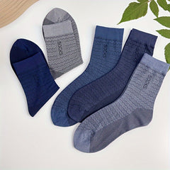 10 Pairs Men Breathable Loose Fitting Dress Crew Socks