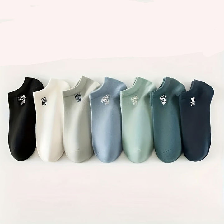 8 Pairs Men Stylish Simple Absorb Sweat Thin Ankle Socks - socksltd