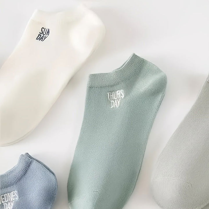 8 Pairs Men Stylish Simple Absorb Sweat Thin Ankle Socks - socksltd