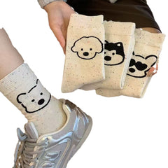 5 Pairs Dot yarn puppy Casual Socks