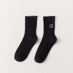 1 Pair Smiling Lace Ins Crew Socks