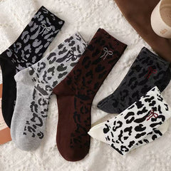 10 Pairs Retro leopard print Casual Socks