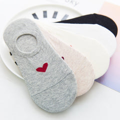 1 Pair Heart Shaped Women's Invisible Ankle  Socks