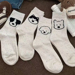 5 Pairs Dot yarn puppy Casual Socks